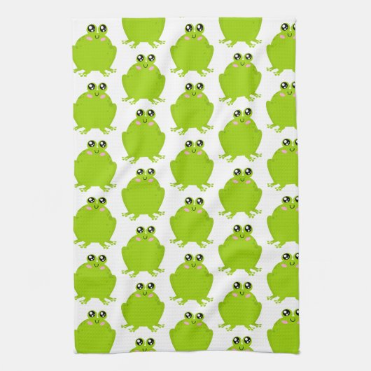 Funny Cute Frog Theedoek (Verticaal)