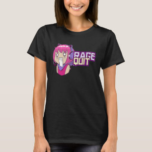 Funny Cute Gamer Girl Rage Quit Kemonomimi Fox Ear T-shirt