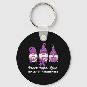 Funny Cute Gnomes Peace Hope Love Epilepsy Awarene Sleutelhanger