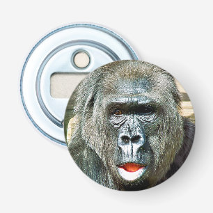 FUNNY CUTE GORILLA BUTTON FLESOPENER