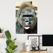 FUNNY CUTE GORILLA POSTER (Thuiskantoor)