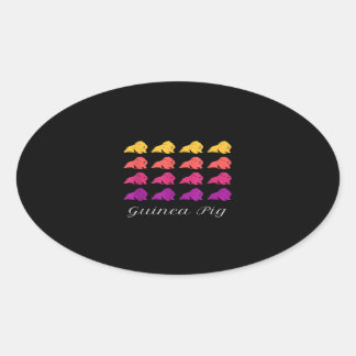 Funny Cute Guinea Pig Hamster Ovale Sticker