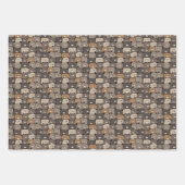 Funny Cute Hand Drawn Beren Pattern Inpakpapier Vel (Voorkant 2)