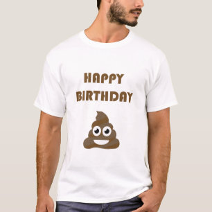 Funny Cute Happy Birthday Poop Emoji T-shirt