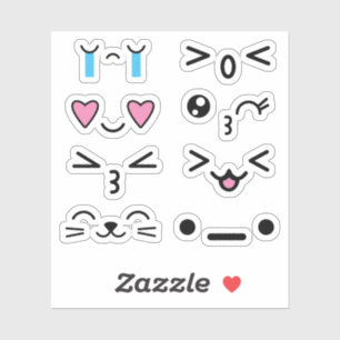 Funny Cute Kawaii Anime wordt geconfronteerd met S Sticker