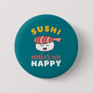 Funny Cute Kawaii Sushi Japans voedselplan Ronde Button 5,7 Cm