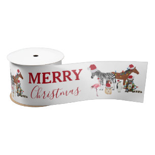 Funny Cute Kerstdieren Santa Hats Lights Lint