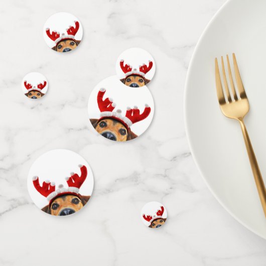 Funny Cute Kerstmis Dog Reindeer Antler Headband Confetti (Groep)