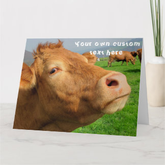 Funny Cute Koe Aangepast gefeliciteerd feest Kaart