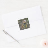 Funny Cute Lazy Squirrel in Tree Vierkante Sticker (Envelop)