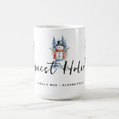 Funny Cute MInimal Snowman Frosted Forest Xmas Koffiemok (Center)