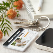 Funny Cute Modern 5 Star Pap Foto Sleutelhanger (Voorkant Rechts)