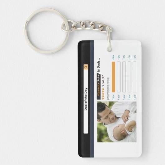 Funny Cute Modern 5 Star Pap Foto Sleutelhanger (Voorkant)