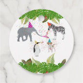 Funny & Cute Oerwoud Animals bij Party Wild One Bedankjes Labels (Achterkant)
