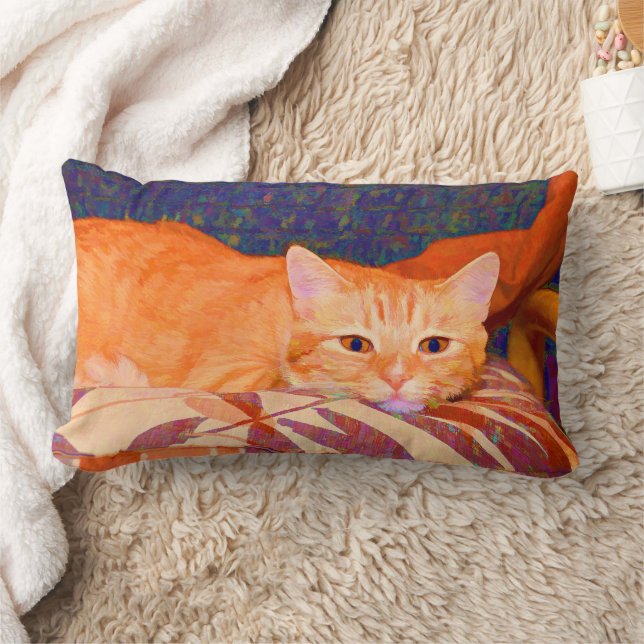 Funny Cute Oranje Tabby Cat Kussen (Deken)