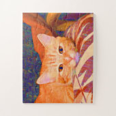 Funny Cute Oranje Tabby Cat Legpuzzel (Verticaal)