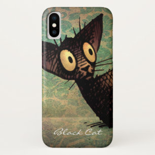 Funny Cute Oriental Shorthair Black Cat iPhone X Hoesje