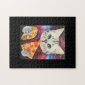 Funny Cute Outer Space Galaxy Cat Meme Pizza Taco Legpuzzel (Horizontaal)