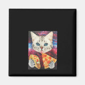 Funny Cute Outer Space Galaxy Cat Meme Pizza Taco Magneet (Voorkant)