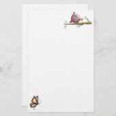 Funny Cute Owl & Butterfly Afbeelding Briefpapier (Voorkant / Achterkant)