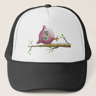 Funny & Cute Owl on a Branch Trucker Pet