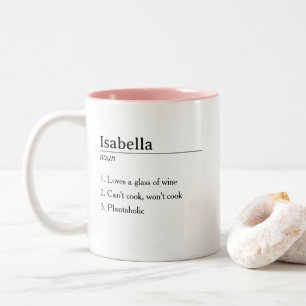 Funny Cute Personalised Name Definition Tweekleurige Koffiemok