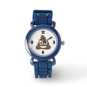 Funny Cute Poop Emoji Horloge