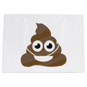 Funny Cute Poop Emoji Large Cadeauzakje (Voorkant)