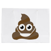 Funny Cute Poop Emoji Large Cadeauzakje (Achterkant)