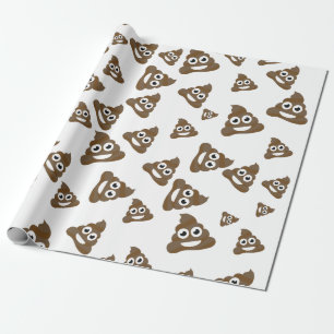 Funny Cute Poop Emoji Pattern Cadeaupapier