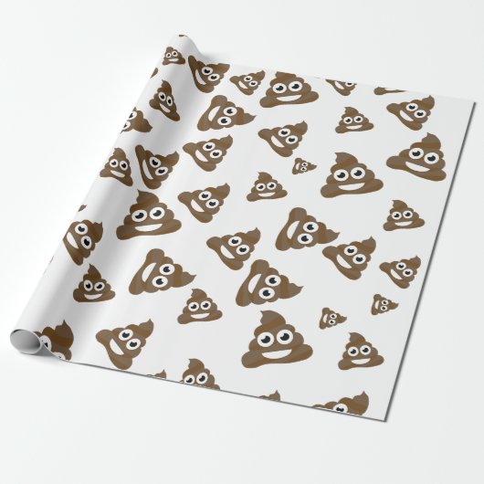 Funny Cute Poop Emoji Pattern Cadeaupapier (Uitgerold)