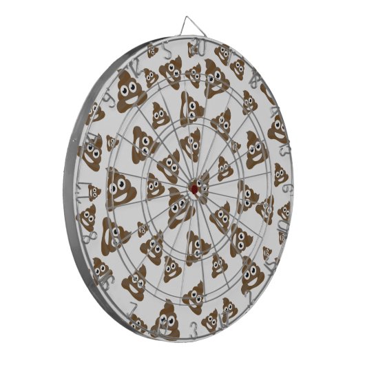 Funny Cute Poop Emoji Pattern Dartbord (Voorkant Links)