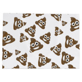 Funny Cute Poop Emoji Pattern Groot Cadeauzakje (Achterkant)