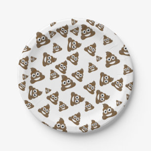 Funny Cute Poop Emoji Pattern Papieren Bordje