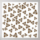 Funny Cute Poop Emoji Pattern Poster (Voorkant)