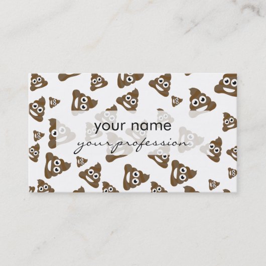 Funny Cute Poop Emoji Pattern Visitekaartje (Voorkant)