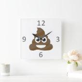 Funny Cute Poop Emoji Vierkante Klok (Huis)