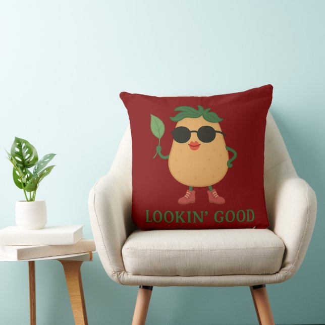 Funny Cute Potato Throw Pillow Kussen (Stoel)