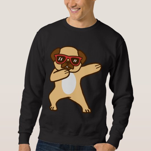 Funny Cute Pug Dog Dabbing Apparel Essential T-Shi Trui (Voorkant)