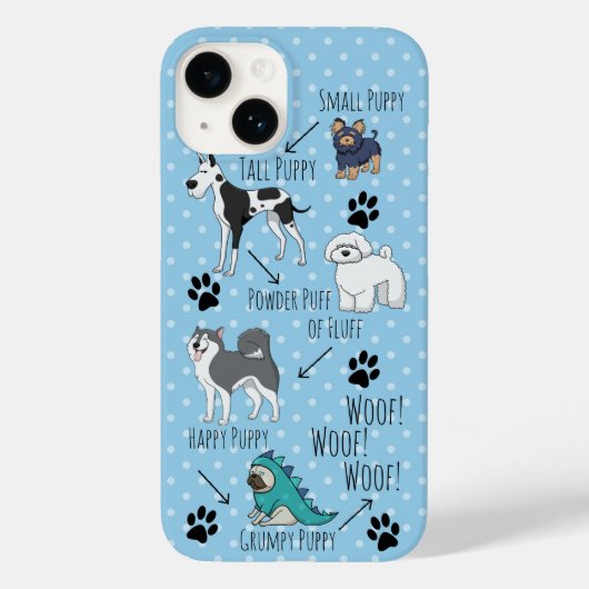 Funny Cute Puppy Poem en Stippen Case-Mate iPhone Case (Achterkant)
