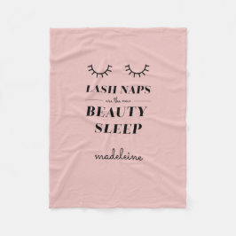 Funny Cute Quote Lash Nap Blanket Baby Roze Fleece Deken