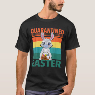 Funny Cute Rabbit Bunny Wishing Happy Quarantine E T-shirt
