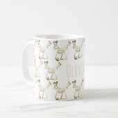 Funny Cute Reindeer Pattern Voeg Naam of Tekst toe Koffiemok (Voorkant links)
