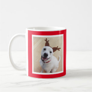 Funny Cute Reindeer Puppy Dog Red Kerstmis Koffiemok