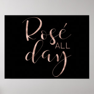 Funny Cute Roos de hele dag door Wine Lover Gift Poster