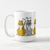 Funny Cute Row of Cartoon Alley Cats Koffiemok (Links)