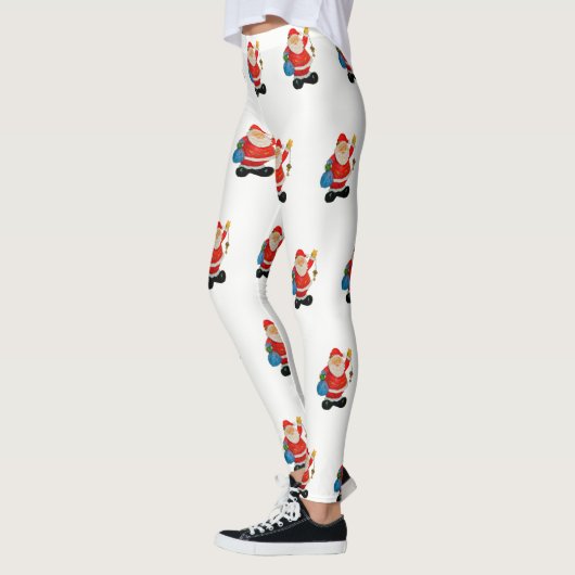 Funny Cute Santa Claus, kerstman Leggings (Links)