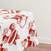 Funny Cute Santa Claus Pattern Red White Kerstmis Tafelkleed (Voorbeeld)
