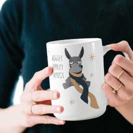 Funny Cute Sarcastically Merry Winter Donkey Koffiemok