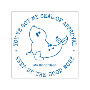 Funny Cute Seal of Recognition Teacher Phoogs Zelfinktende Stempel